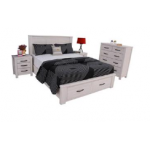 Florida King Bed - Brushed White